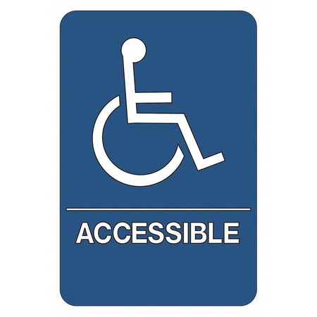 PARTNERS BRAND Wheelchair Accessible, ADA Compliant, Plastic Sign, 9"x6", 9" Width, 1/4" ABS Plastic SN100