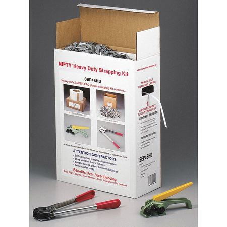 NIFTY PRODUCTS Heavy Duty, Jumbo, Poly Strapping Kit SEP48HD