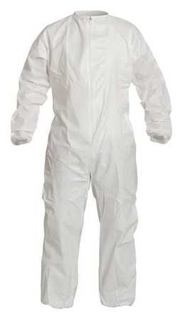 DUPONT Coverall, L, 25 PK, White, Microporous Composite Laminate, Zipper PC143SWHLG00250B