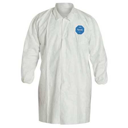 Dupont Tyvek 400 Labcoat, Snap Front, 2 Pockets, PK30 TY211SWH3X003000