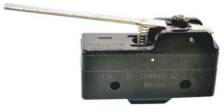 HONEYWELL Industrial Snap Action Switch, Hinge, Lever Actuator, SPDT, 15A @ 120V AC Contact Rating BZ-2RW899-A2