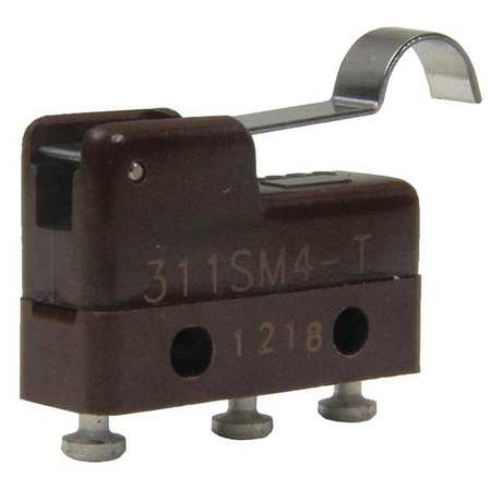 HONEYWELL Miniature Snap Action Switch, Lever, Simulated Roller Actuator, SPDT, 5A @ 240V AC Contact Rating 311SM4-T