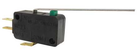 HONEYWELL Miniature Snap Action Switch, Lever, Long Actuator, SPDT, 0.1A @ 120V AC Contact Rating V7-3S17D8-048