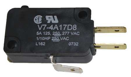 HONEYWELL Miniature Snap Action Switch, Pin, Plunger Actuator, SPDT, 5A @ 240V AC Contact Rating V7-4A17D8