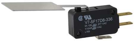 HONEYWELL Miniature Snap Action Switch, Lever, Long, Paddle Actuator, SPDT, 3A @ 240V AC Contact Rating V7-5F17D8-336