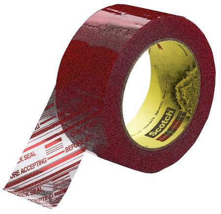 SCOTCH Carton Tape, Red on Clear, 72mm x 100m 3779