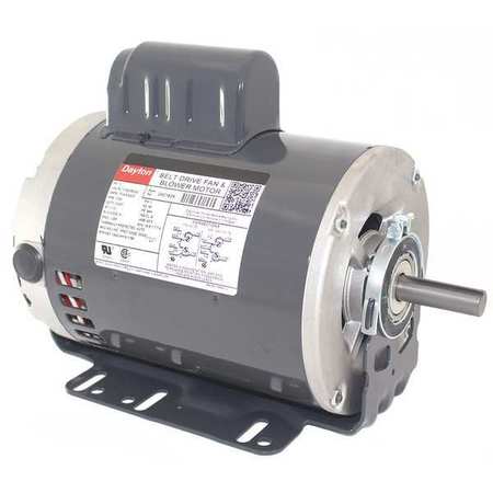 DAYTON Belt Drive Motor, 1 Speed, Open Dripproof, Cradle Base Mount, 1 HP, 1,725 Nameplate RPM, Auto 24C182