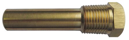 Zoro Select Industrial Thermowell, Brass, 5/8-18 UNF 24C480