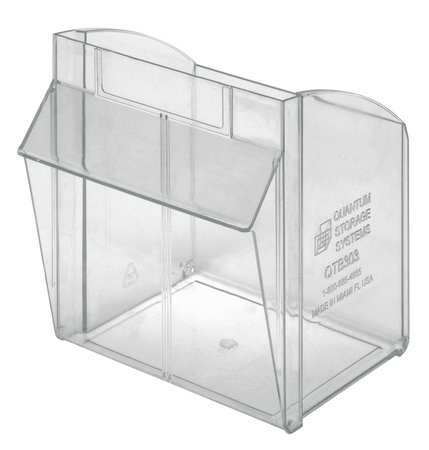 QUANTUM STORAGE SYSTEMS Tip-Out Bin, Clear, For Mfr. No. QTB303 QTB303CUP