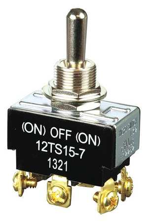 Honeywell Toggle Switch (ON)-OFF-(ON) DPDT 10A @ 277V Screw Terminals 12TS15-7
