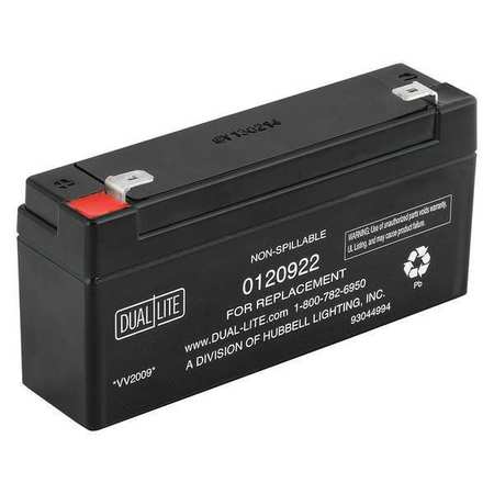 DUAL-LITE Battery, Lead Calcium, 6V, Flag Terminal 0120922