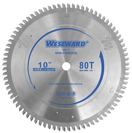 Westward 10", 80-Teeth Circular Saw Blade 24EL75