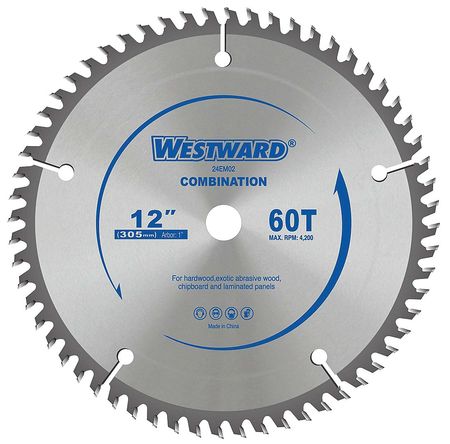 WESTWARD 12", 60-Teeth Circular Saw Blade 24EM02