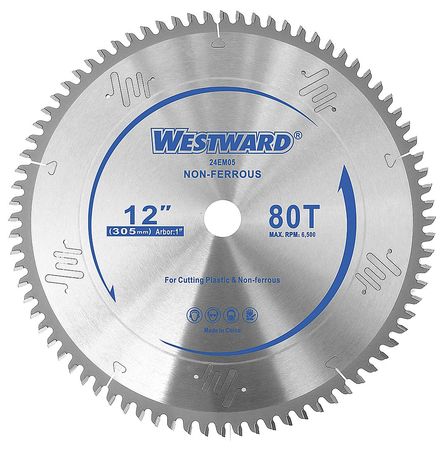 WESTWARD 12", 80-Teeth Circular Saw Blade 24EM05
