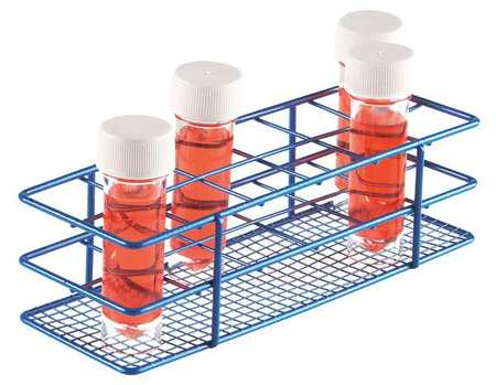 HEATHROW SCIENTIFIC Test Tube Rack, Epoxy-Coated Steel, Blue HS120087