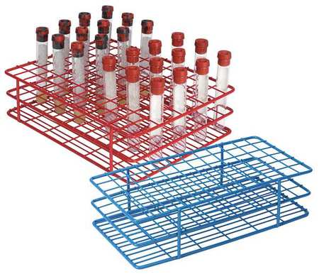 HEATHROW SCIENTIFIC Test Tube Rack, Epoxy-Coated Steel, Blue HS120089