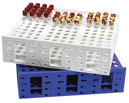 HEATHROW SCIENTIFIC Test Tube Rack, Polypropylene, White HS120113