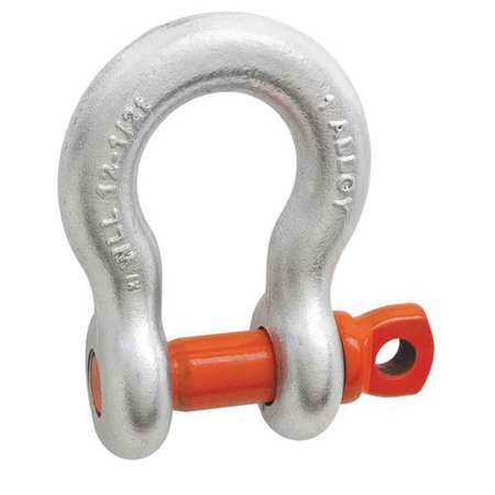 CAMPBELL CHAIN & FITTINGS 1/2" Alloy Anchor Shackle, Screw Pin, Forged Alloy, Galvanized 5410895