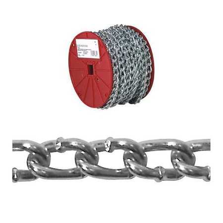 CAMPBELL CHAIN & FITTINGS #4 Twist Link Machine Chain, Zinc Plated, 100' per Reel AW0320427