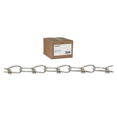 CAMPBELL CHAIN & FITTINGS 2/0 Double Loop (Inco) Chain, Zinc Plated, 100' per Carton T0752024N
