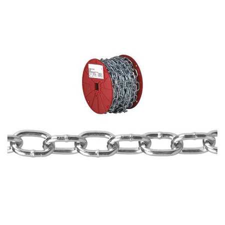 CAMPBELL CHAIN & FITTINGS 2/0 Passing Link Chain, Zinc Plated, 50' per Reel T0722957