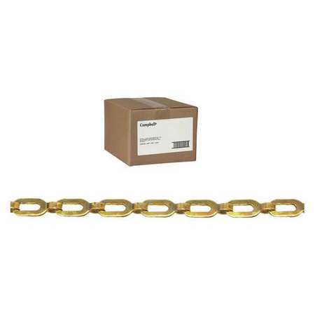 Campbell Chain & Fittings 1/0 Brass Plumbers Chain, Bright, 100' per Carton T0871014N