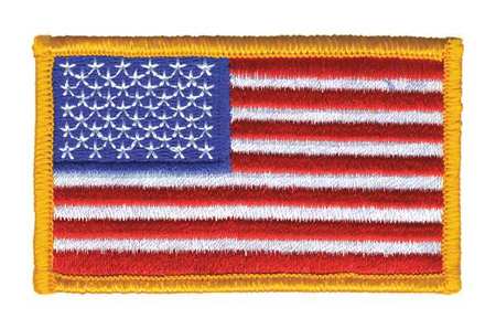 Heros Pride Embroidered Patch, U.S. Flag, Dark Gold 0003HP
