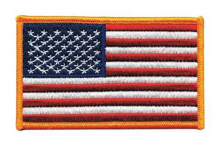 HEROS PRIDE Embroidered Patch, U.S. Flag, Dark Gold 7362