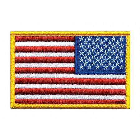 HEROS PRIDE Embroidered Patch, U.S. Flag, Medium Gold 0022