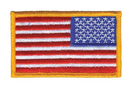 HEROS PRIDE Embroidered Patch, U.S. Flag, Dark Gold 0038