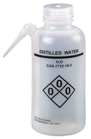 LAB SAFETY SUPPLY Translucent, Wash Bottle 16 oz., 4 Pack 24J890