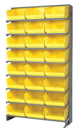 QUANTUM STORAGE SYSTEMS Steel Pick Rack, 36 in W x 64 in H x 12 in D, 8 Shelves, Yellow QPRS-209YL