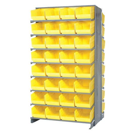 QUANTUM STORAGE SYSTEMS Steel Pick Rack, 36 in W x 64 in H x 24 in D, 16 Shelves, Gray QPRD-207YL