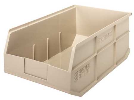 QUANTUM STORAGE SYSTEMS 85 lb Shelf Storage Bin, Polypropylene, 11 in W, 7 in H, Ivory, 18 in L SSB465IV