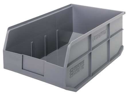 QUANTUM STORAGE SYSTEMS 85 lb Shelf Storage Bin, Polypropylene, 11 in W, 7 in H, 18 in L, Gray SSB465GY