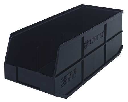 QUANTUM STORAGE SYSTEMS 70 lb Shelf Storage Bin, Polypropylene, 8 1/4 in W, 7 in H, 20 1/2 in L, Black SSB483BK