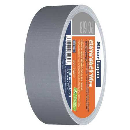 SHURTAPE Duct Tape, 48mm x 55m, 10 mil, Silver PC 618 SIL-48mm x 55m-24 rls/cs