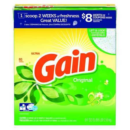 Gain High Efficiency Laundry Detergent, 91 oz Box, Powder, Original, 3 PK 84910
