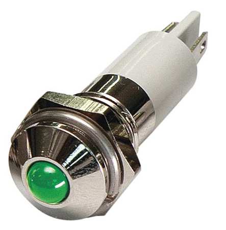 ZORO SELECT Round Indicator Light, Green, 24VDC 24M080