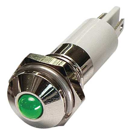 ZORO SELECT Round Indicator Light, Green, 120VAC 24M083