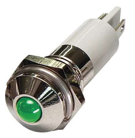 ZORO SELECT Round Indicator Light, Green, 12VDC 24M077