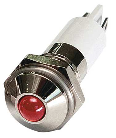 ZORO SELECT Round Indicator Light, Red, 24VDC 24M078