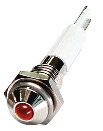 ZORO SELECT Round Indicator Light, Red, 24VDC 24M023