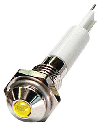 ZORO SELECT Round Indicator Light, Yellow, 24VDC 24M024