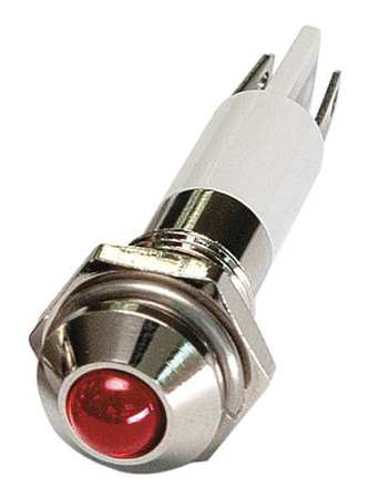 ZORO SELECT Round Indicator Light, Red, 120VAC 24M048