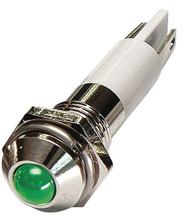 Zoro Select Round Indicator Light, Green, 120VAC 24M050