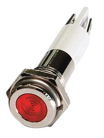 ZORO SELECT Flat Indicator Light, Red, 12VDC 24M060