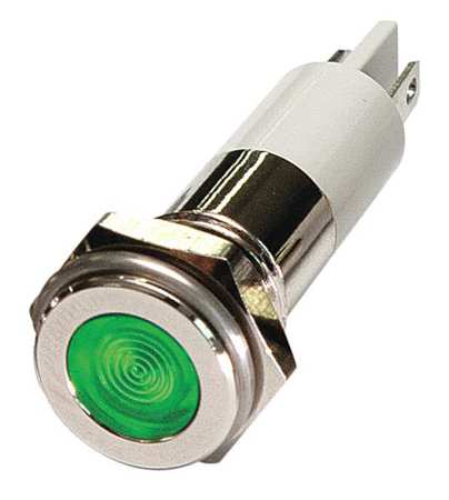 ZORO SELECT Flat Indicator Light, Green, 24VDC 24M101