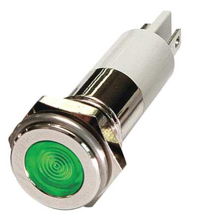 Zoro Select Flat Indicator Light, Green, 120VAC 24M106
