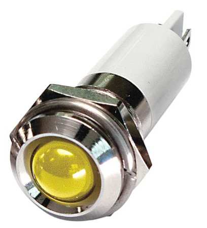 ZORO SELECT Round Indicator Light, Yellow, 12VDC 24M110